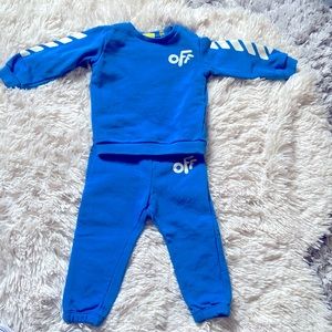 OFF WHITE OFF ROUNDED SWEAT SET BLUE SIZE 18M